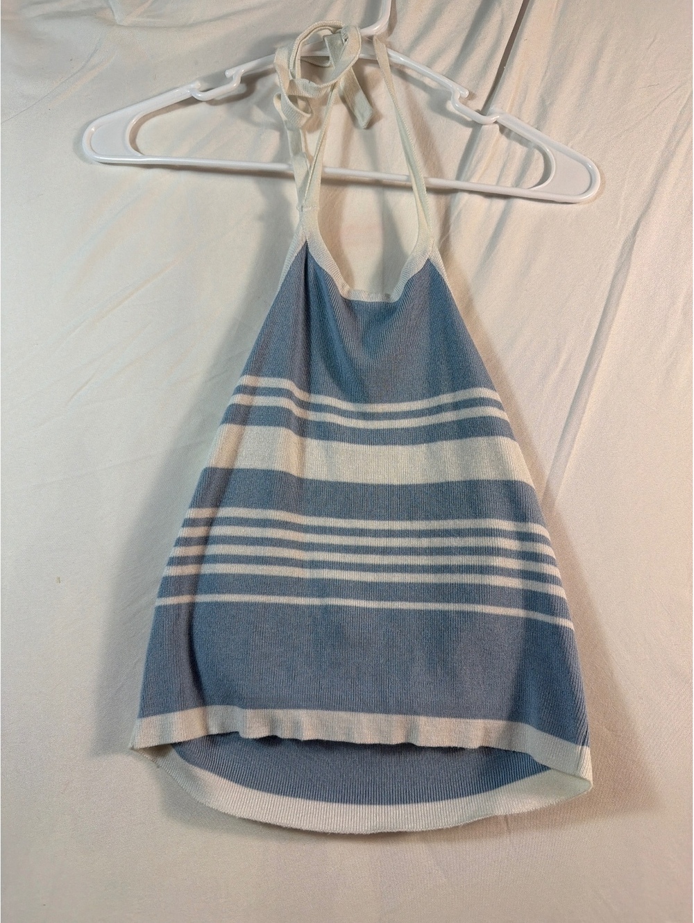 Brandy Melville Blue and White Striped Halter Top